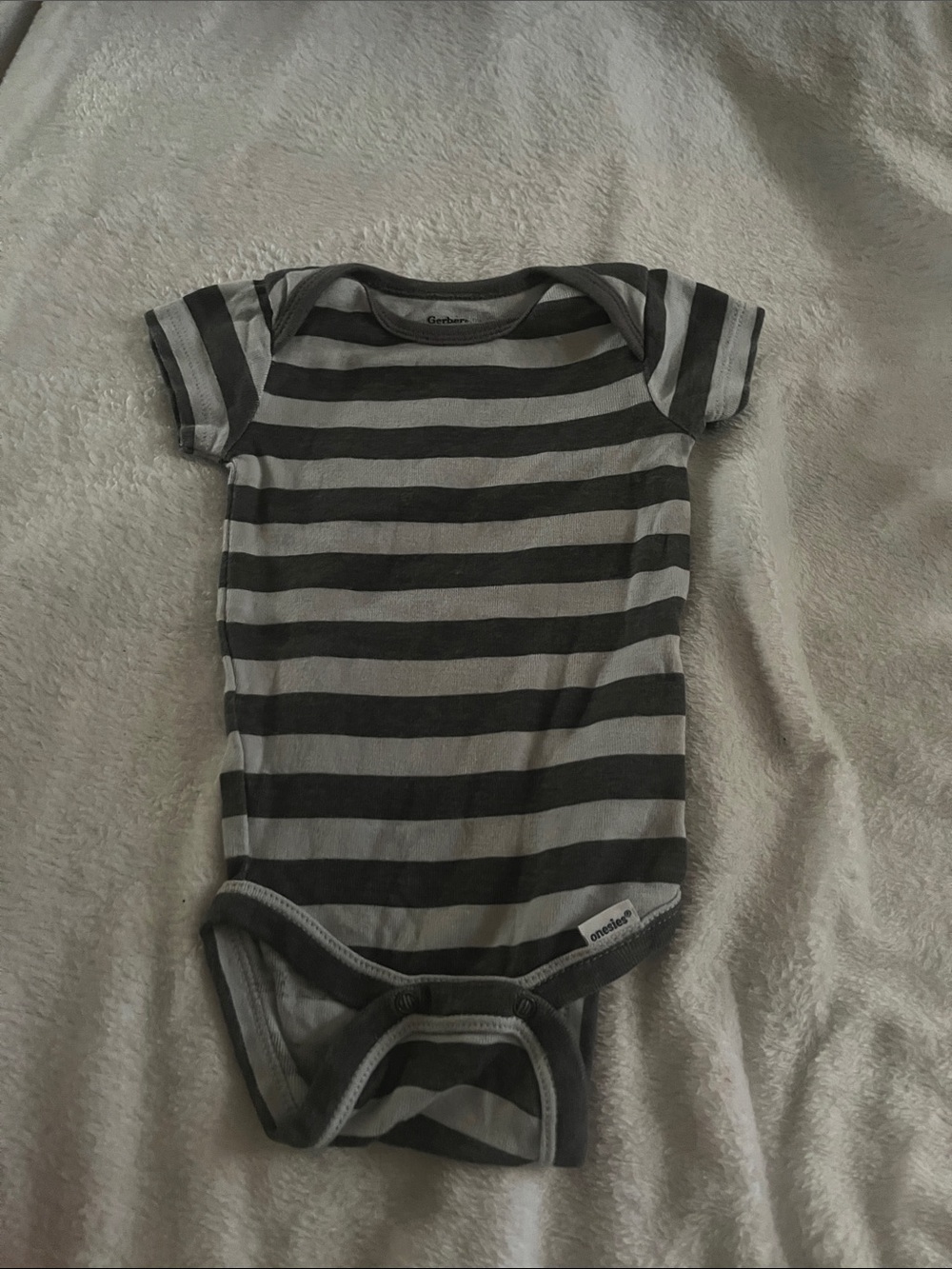 Gerber Black and Gray Striped Short-Sleeve Baby Bodysuit